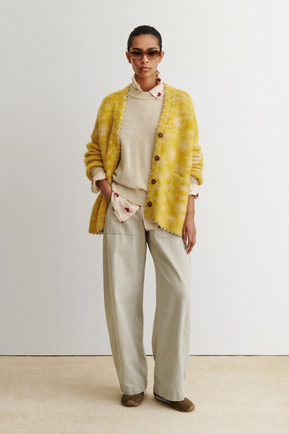 Rachel Comey Clothing Fuchs Cardigan Chartreuse Space Dye