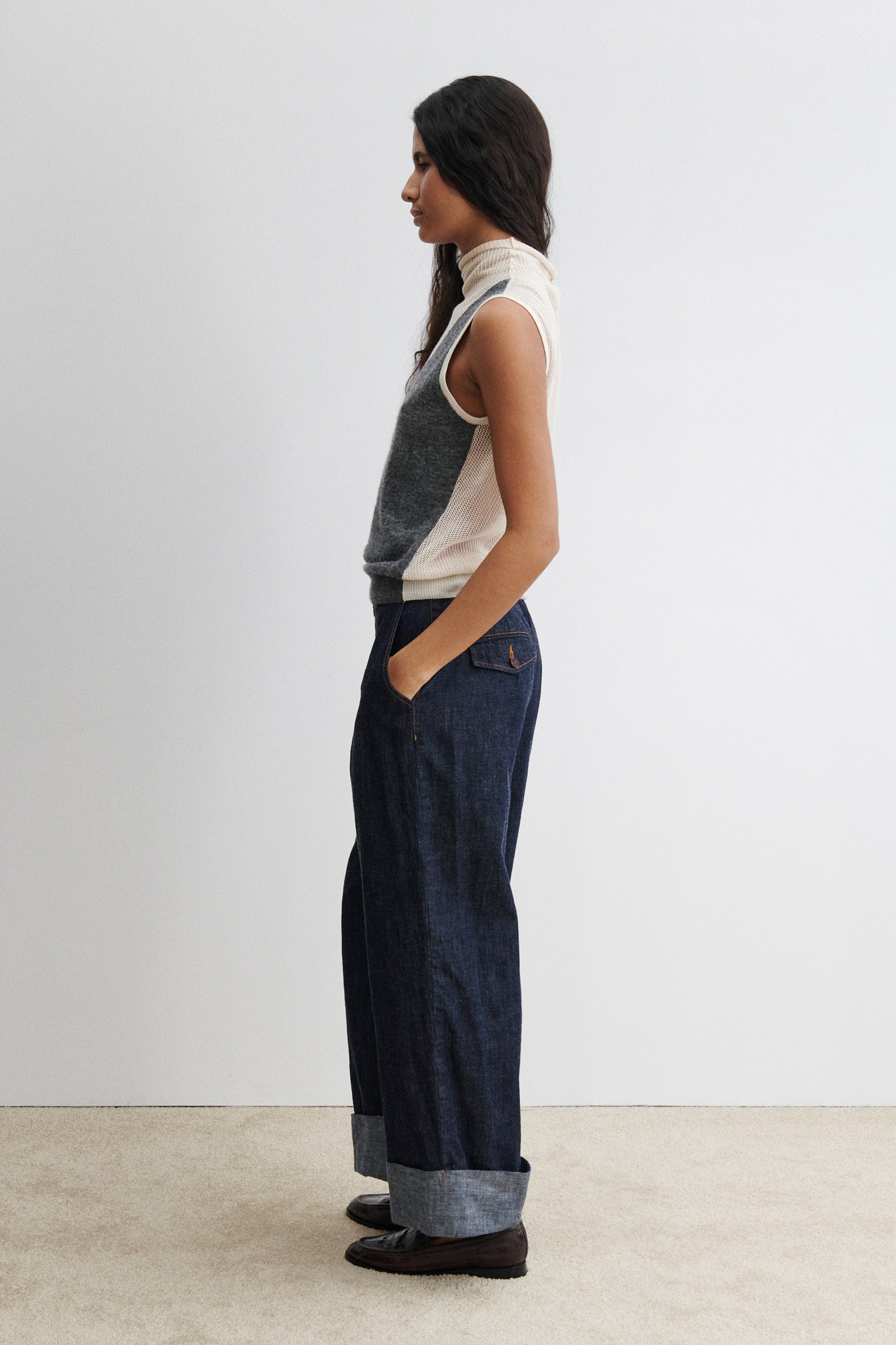 Rachel Comey Clothing Horwill Top Charcoal-Cream