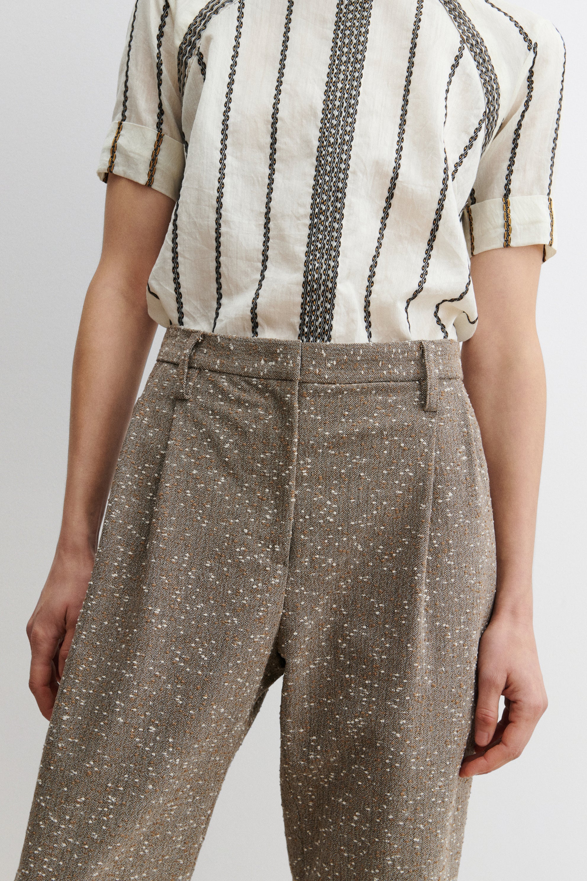 Rachel Comey Clothing Carabin Pant Brown Herringbone