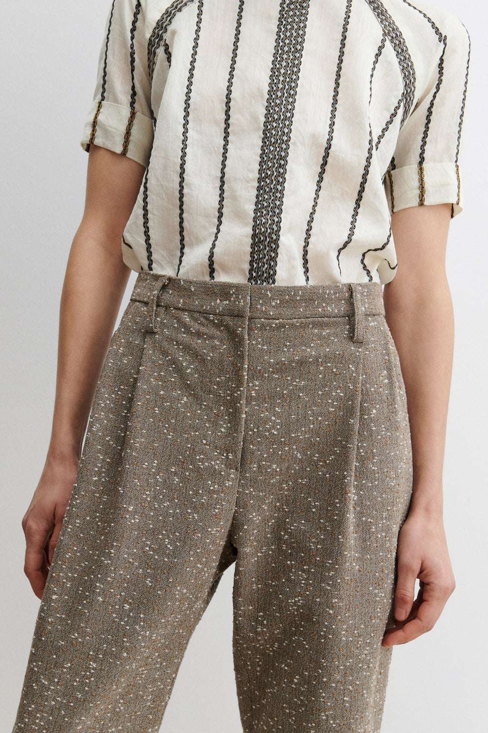 Rachel Comey Clothing Carabin Pant Brown Herringbone