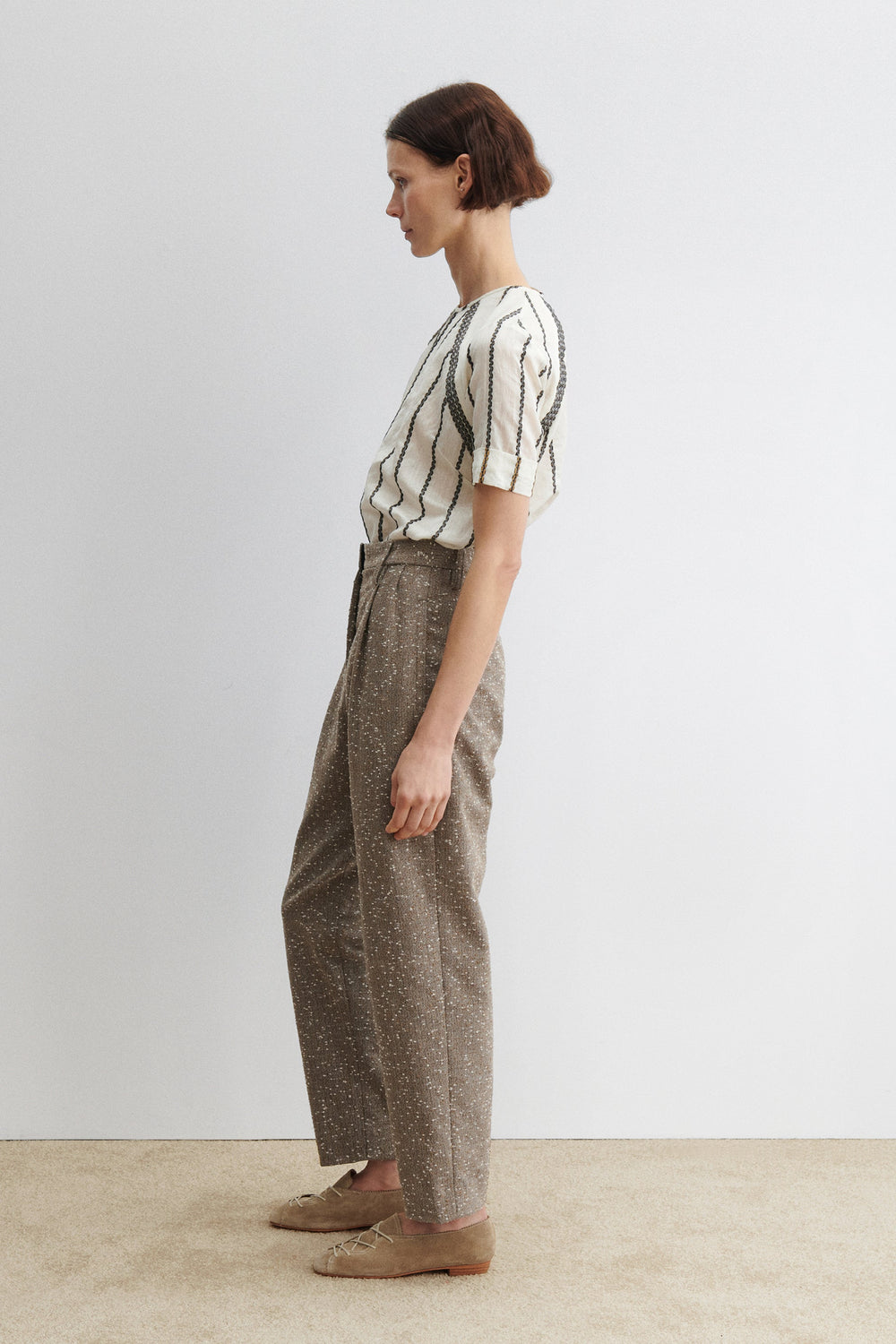 Rachel Comey Clothing Carabin Pant Brown Herringbone