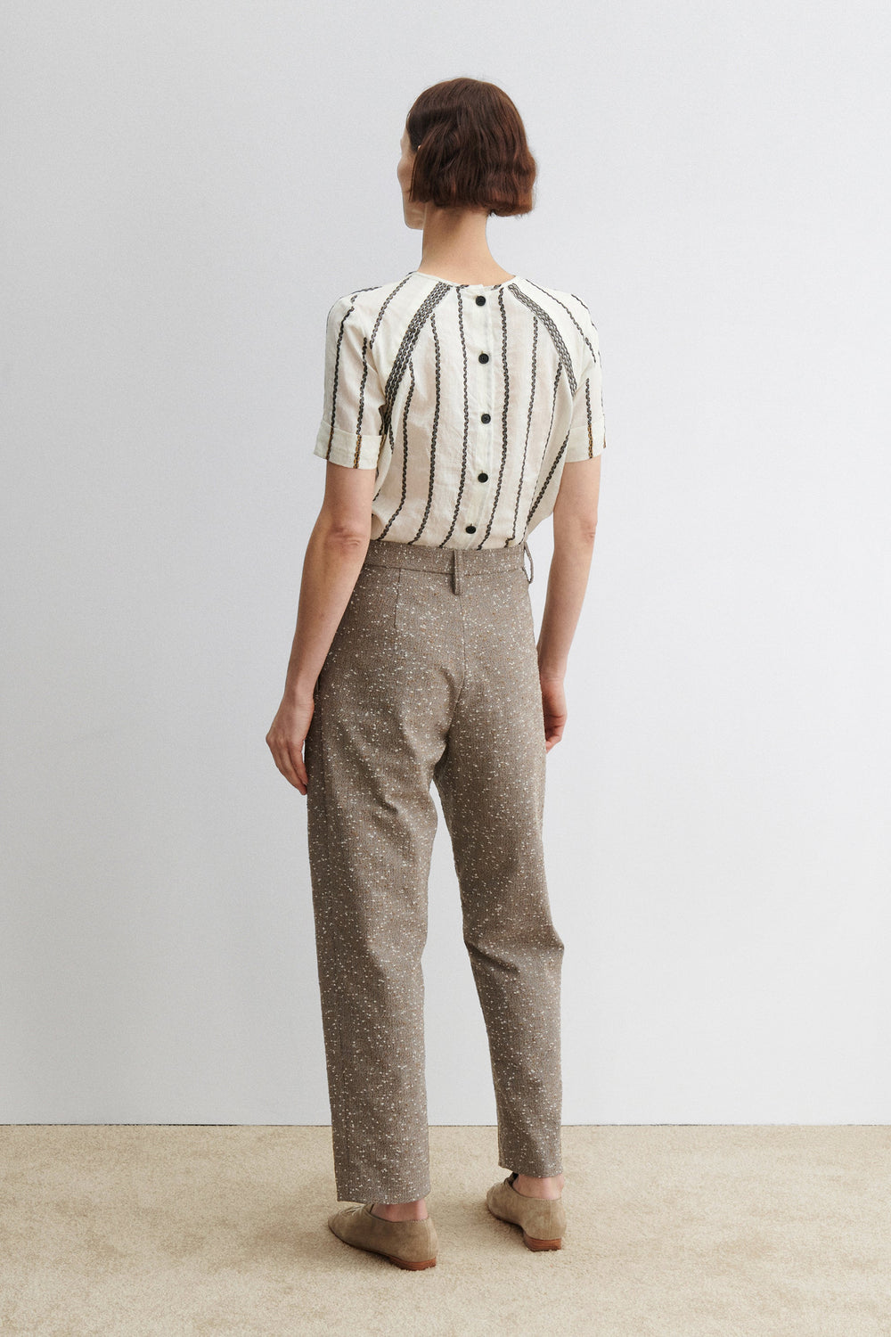 Rachel Comey Clothing Carabin Pant Brown Herringbone
