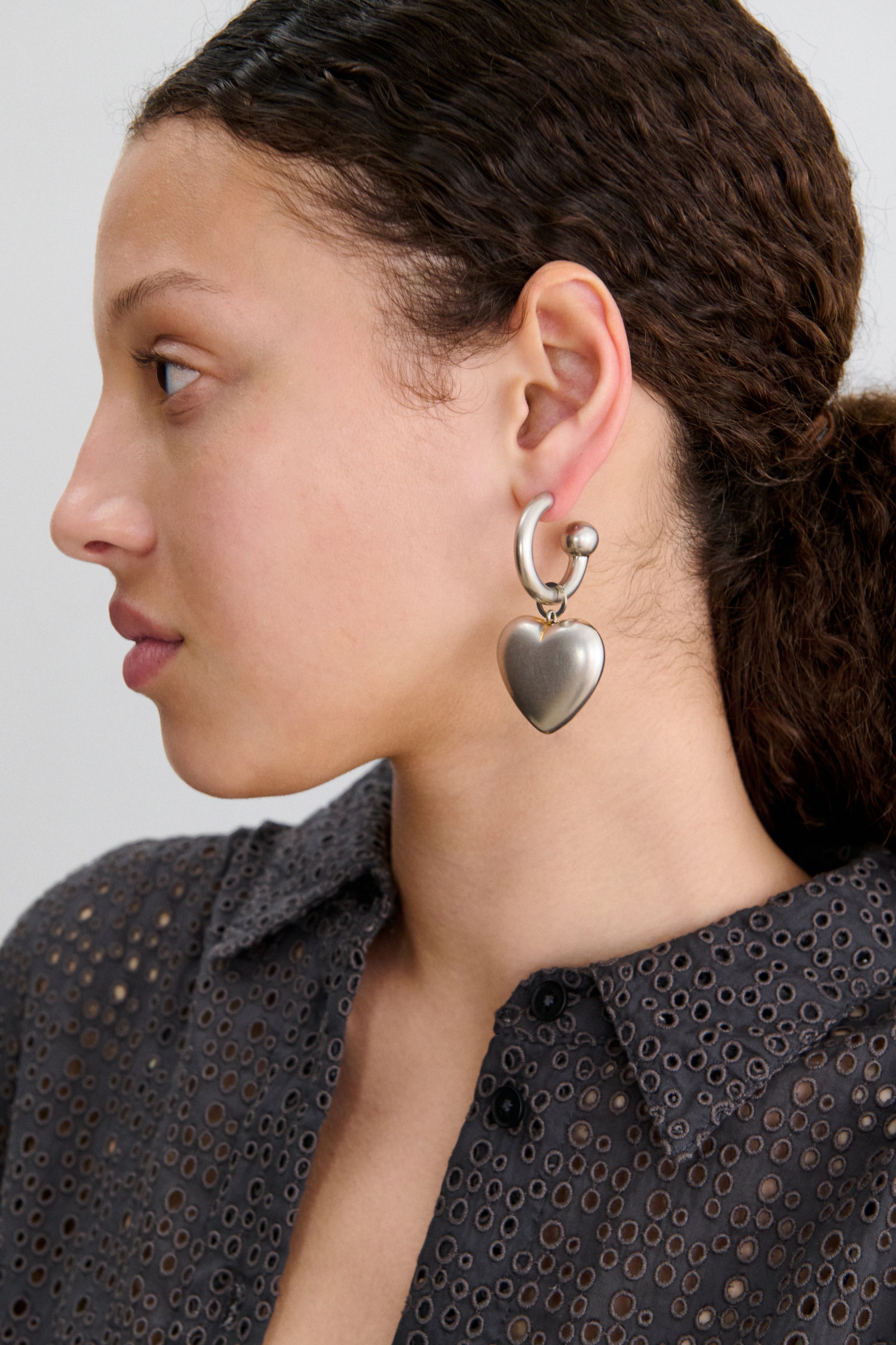 Rachel Comey Accessories Amour Hoop Vintage Silver