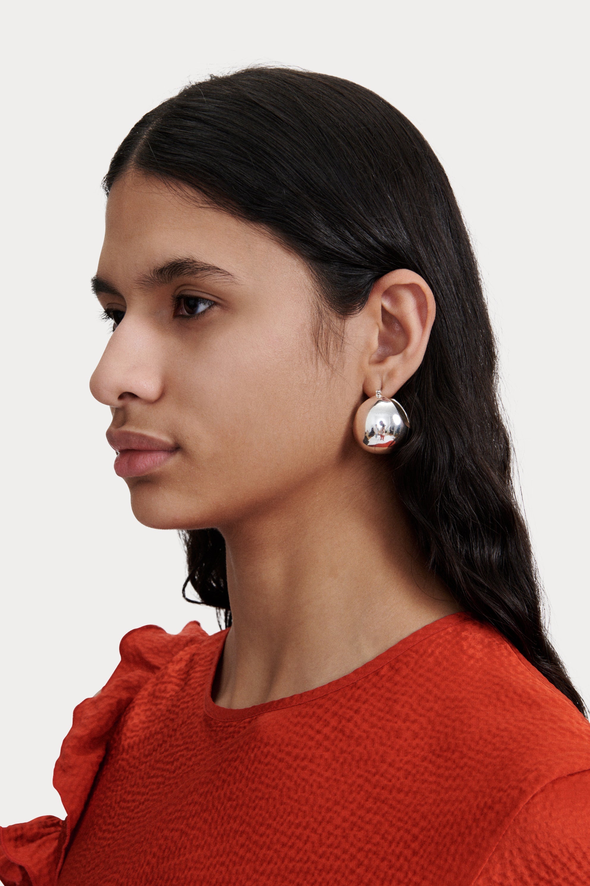Rachel Comey Accessories Large Keel Hoop Silver