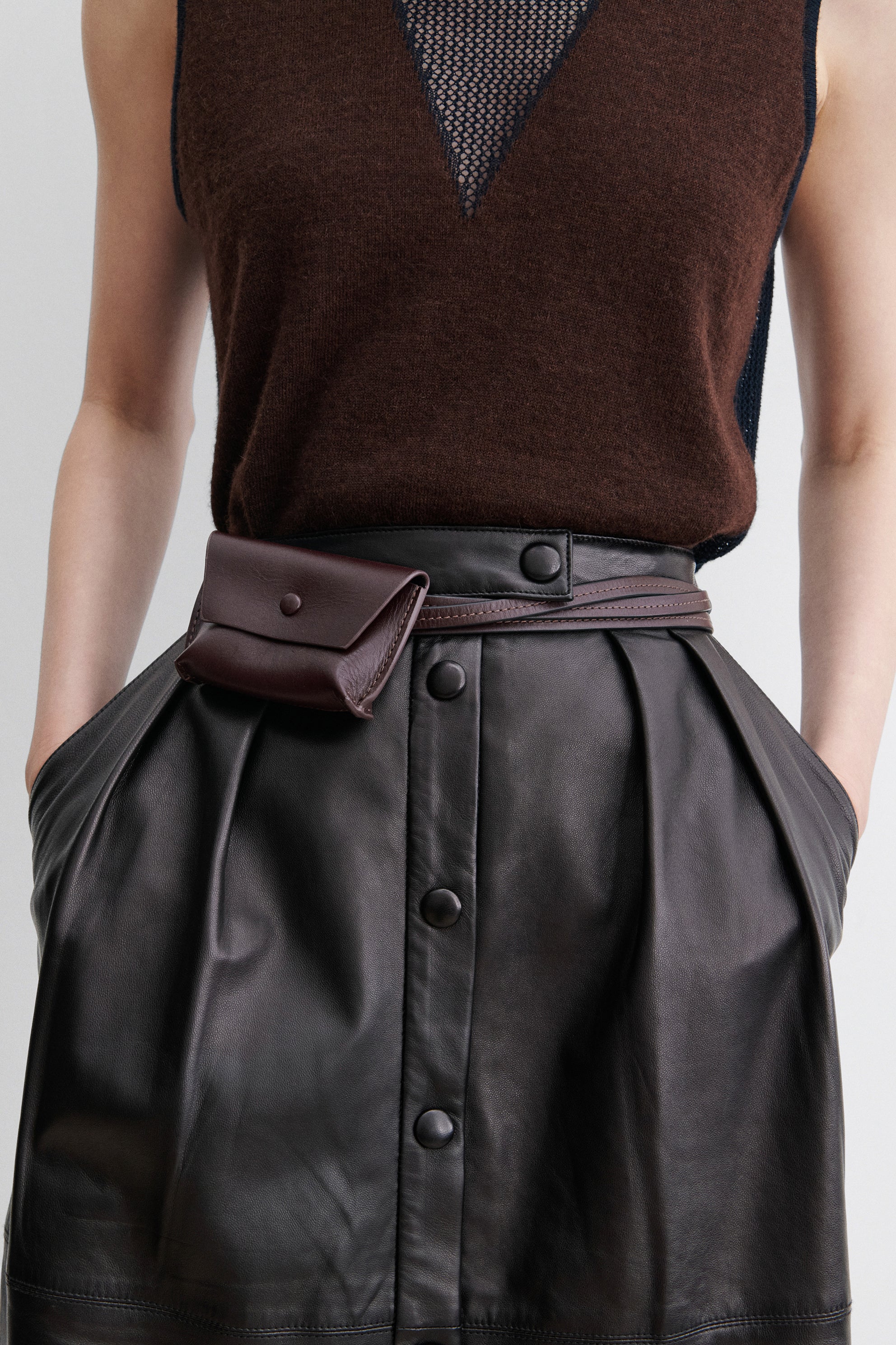 Rachel Comey Accessories Double Wrap Hamecon Card Slot Belt Auburn