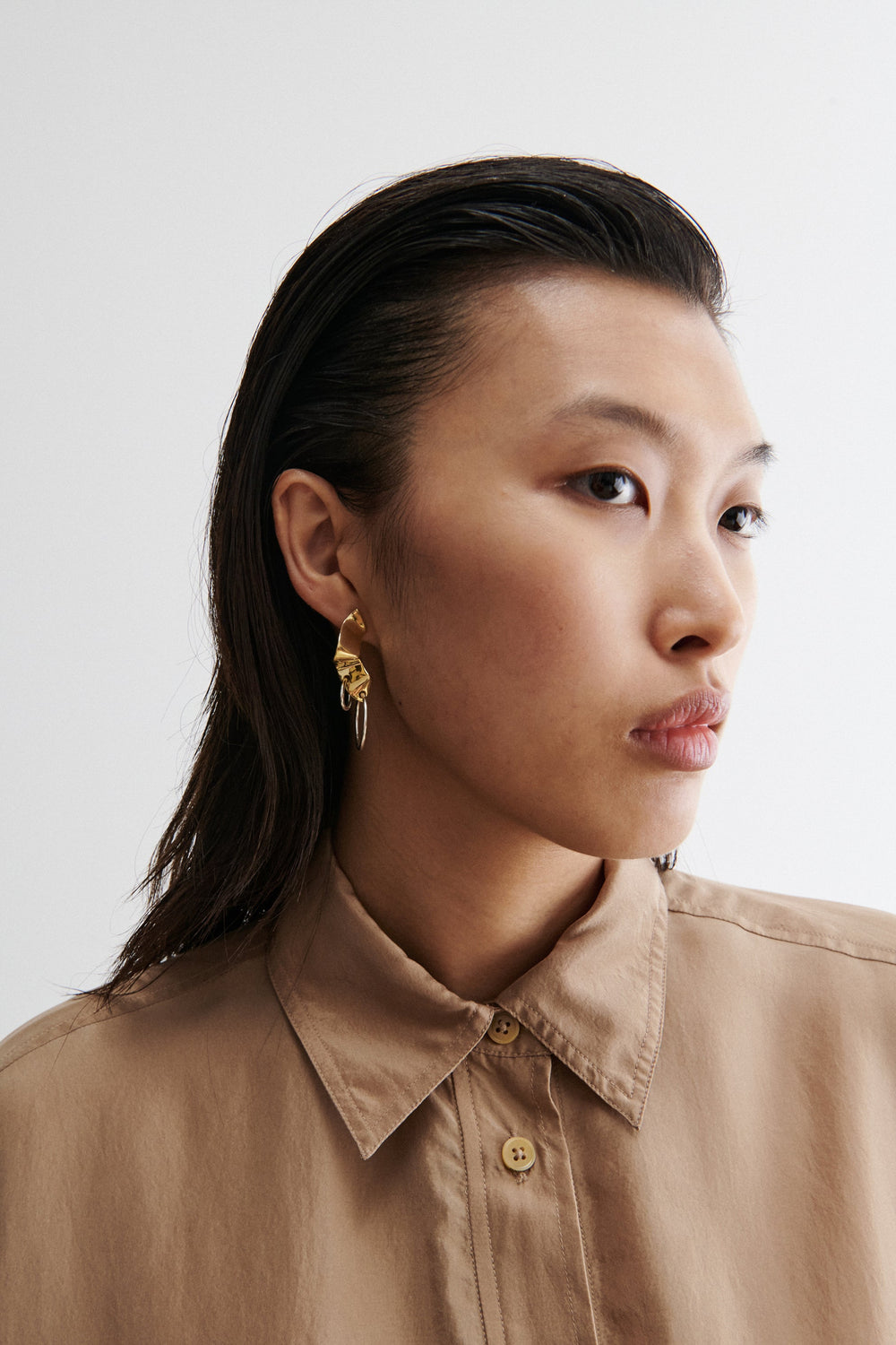Rachel Comey Accessories Quarry Elbe Loop Earring Pair Brass