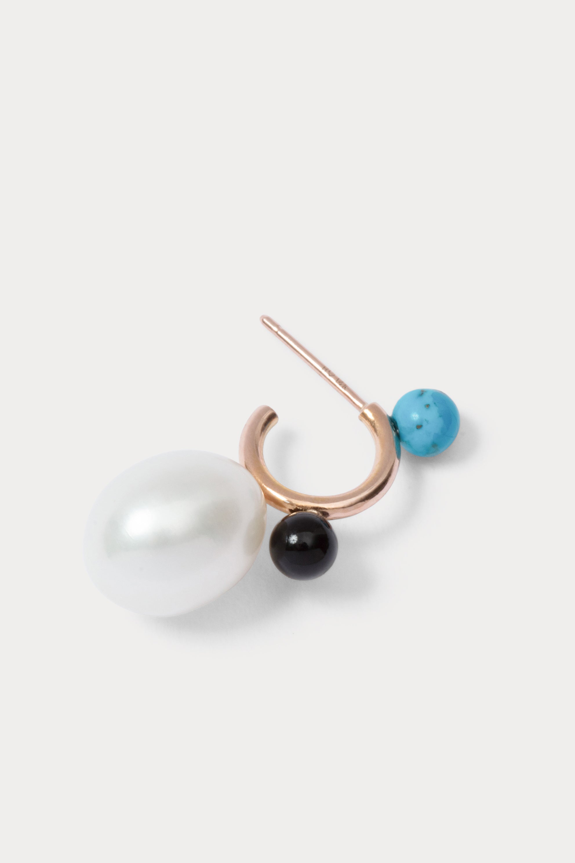 Rachel Comey Accessories Quarry Opale X RC Earring Single Turquoise Black Onyx Pearl
